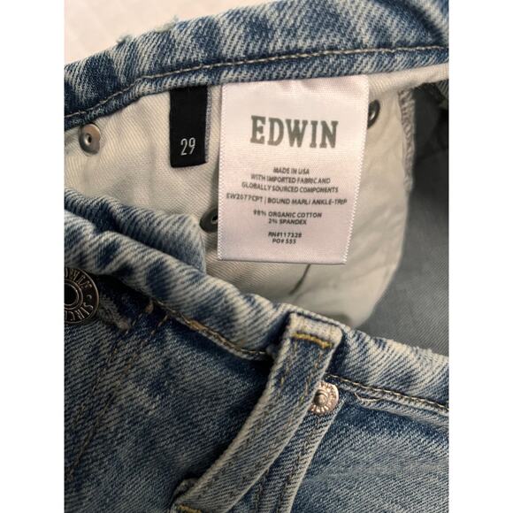 Edwin x Anthropologie Bound Marli Ankle Mid-Rise Wide Leg Jeans Size 29 NWT - Picture 7 of 8